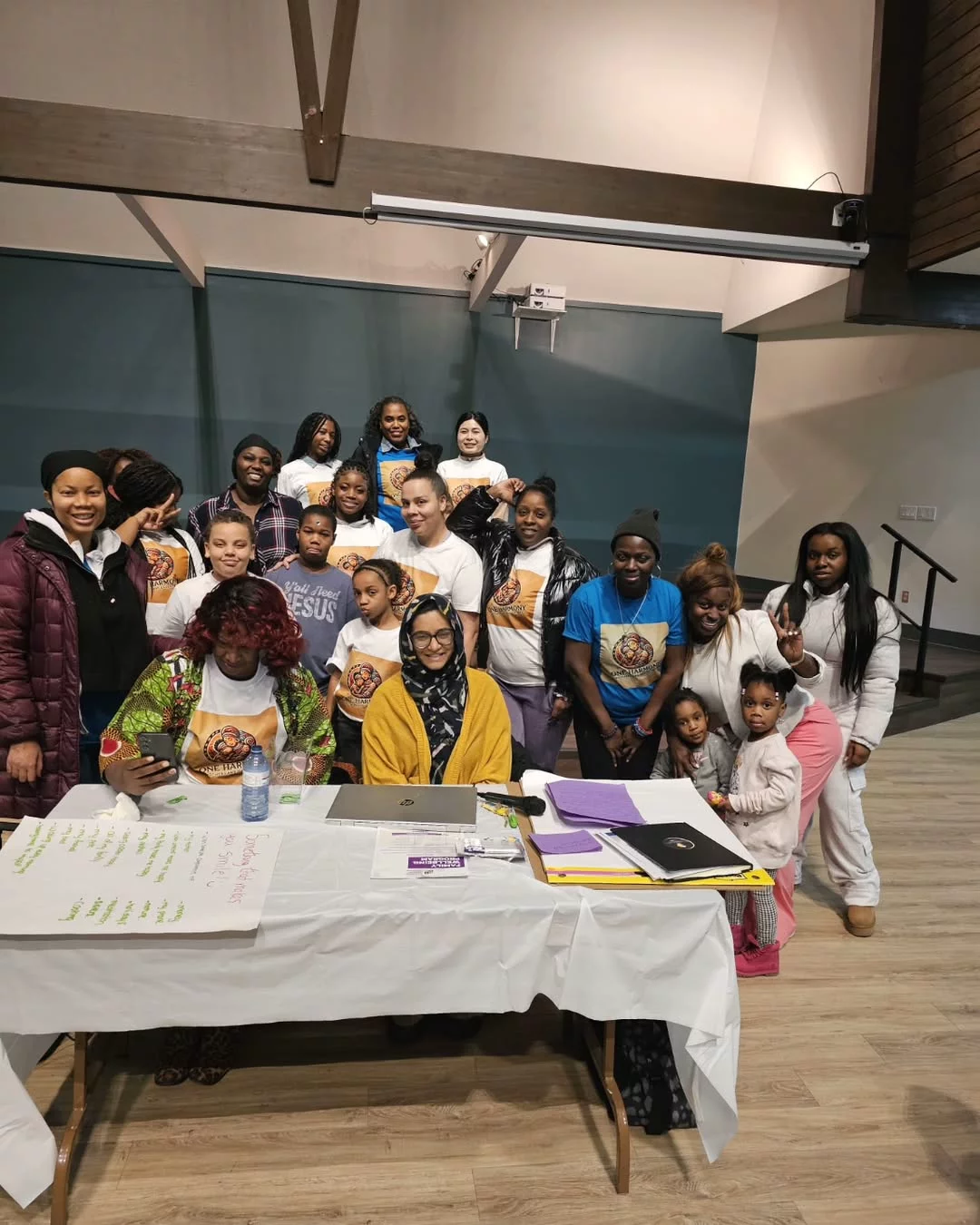 Group of youth and facilitators at a community event